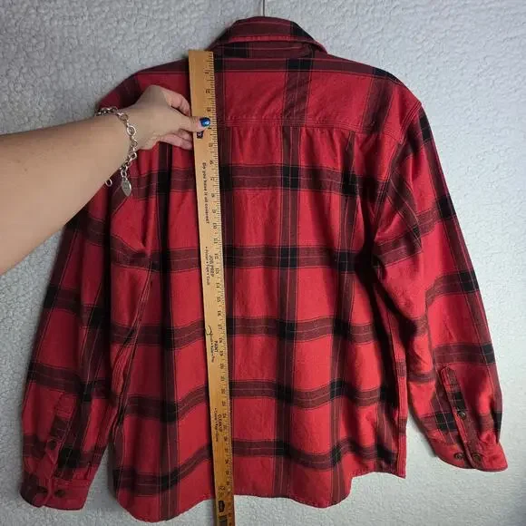 Carhartt Red and Black Plaid Casual Button Down Shirt - Picture 11 of 11